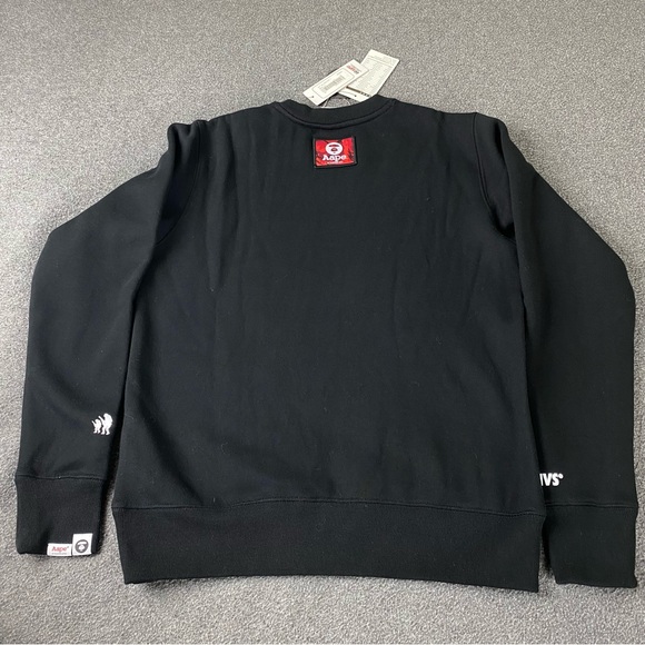 AAPE BY A BATHING APE Black Printed Men’s Crewneck Sweatshirt Men’s Size Small - Picture 10 of 16